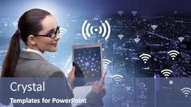  Presentation with smart city - Audience pleasing slides consisting of smart-city-in-innovation-concept backdrop and a ocean colored foreground