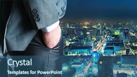  Presentation with awards night - Audience pleasing presentation theme consisting of smart decision - businessman staying against night downtown backdrop and a  colored foreground