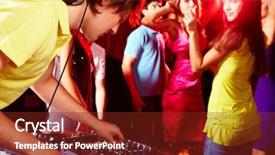  Presentation with teens - Slides featuring smart deejay adjusting technics background and a tawny brown colored foreground