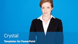  Presentation with smart - Theme consisting of smart-efficient-redhead-businesswoman-standing background and a teal colored foreground