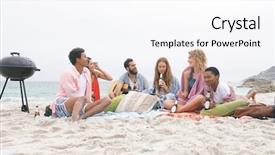  Presentation with ethnic group - Cool new slide deck with front view of multi ethnic backdrop and a white colored foreground