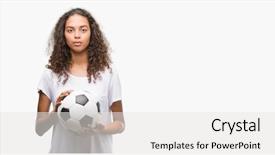  Presentation with confident young hispanic woman - Colorful PPT layouts enhanced with smart face thinking serious backdrop and a white colored foreground