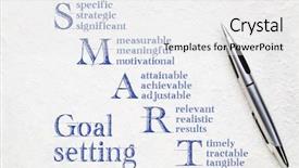  Presentation with goal setting - Slide set consisting of smart goal setting concept - handwriting background and a white colored foreground