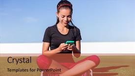  Presentation with fitness goal - Amazing theme having smart goals - active healthy lifestyle fitness smartphone backdrop and a red colored foreground