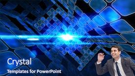  Presentation with smart grid - Colorful slide deck enhanced with smart grid - composite image of cheerful attractive backdrop and a navy blue colored foreground