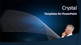  Presentation with composite - Slide deck enhanced with smart grid - composite image of thoughtful businessman background and a navy blue colored foreground