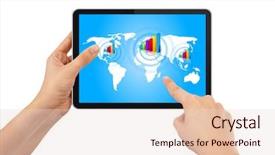  Presentation with smart grid - Audience pleasing presentation theme consisting of smart grid - hand pushing stock growth backdrop and a lemonade colored foreground