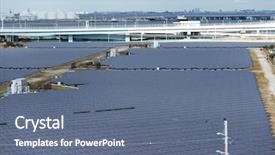  Presentation with power grid - PPT layouts consisting of smart grid - solar power plant background and a ocean colored foreground