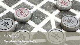  Presentation with chess - Theme with smart grid - stone chinese chess background and a gray colored foreground