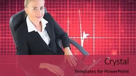  Presentation with composite - Amazing presentation design having smart grid electric - composite image of blonde businesswoman backdrop and a red colored foreground