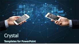 Presentation with hands holding - Theme consisting of smart grid system - close up of two hands background and a navy blue colored foreground