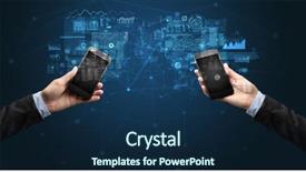  Presentation with holding hands - Slide deck having smart grid system - close up of two hands background and a  colored foreground