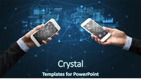  Presentation with hands holding - Presentation design featuring smart grid system - close up of two hands background and a  colored foreground