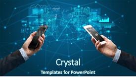  Presentation with smart grid - Colorful presentation enhanced with smart grid system - close up of two hands backdrop and a ocean colored foreground