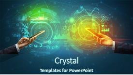  Presentation with business communication - Audience pleasing slide set consisting of smart grid system - close up of two smartphones backdrop and a  colored foreground