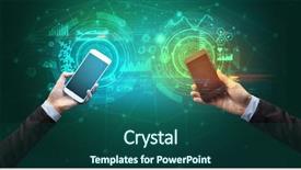  Presentation with smart grid - Colorful PPT layouts enhanced with smart grid system - close up of two smartphones backdrop and a ocean colored foreground