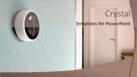  Presentation with smart home - PPT theme with smart-heating-control-on-wall background and a  colored foreground