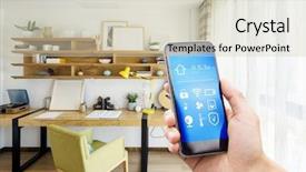  Presentation with smart home - Presentation theme featuring smart home and modern study background and a soft green colored foreground