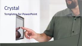  Presentation with smart home - Audience pleasing PPT theme consisting of smart home and technology concept backdrop and a sky blue colored foreground