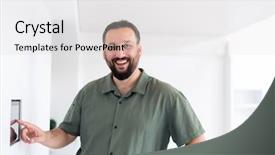  Presentation with smart home - Theme enhanced with smart home and technology concept background and a light gray colored foreground