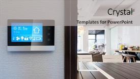  Presentation with control panel - Audience pleasing slides consisting of smart home app in control backdrop and a  colored foreground