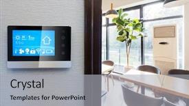  Presentation with control panel - PPT theme with smart home app in control background and a  colored foreground