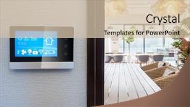  Presentation with control panel - Amazing PPT theme having smart home app in control backdrop and a  colored foreground