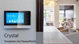  Presentation with control panel - PPT theme with smart home app in control background and a  colored foreground