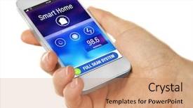  Presentation with smart home - PPT layouts with smart home app installing background and a coral colored foreground