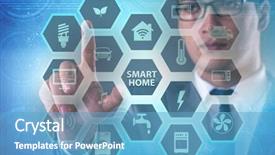  Presentation with home appliances - Audience pleasing presentation consisting of smart home concept with devices backdrop and a  colored foreground