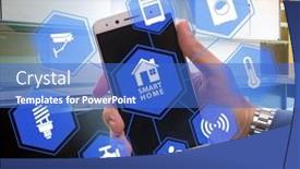  Presentation with smart home - Slide deck having smart-home-concept-with-devices background and a teal colored foreground