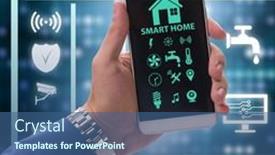  Presentation with smart home - Presentation with smart-home-concept-with-devices background and a ocean colored foreground