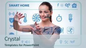  Presentation with iot smart home - Cool new presentation with smart home concept with woman backdrop and a lemonade colored foreground