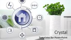  Presentation with smart home - Cool new presentation theme with smart home control concept room backdrop and a light gray colored foreground