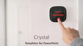  Presentation with weather warning - Presentation theme with smart-home-digital-thermostat-touchscreen background and a lemonade colored foreground