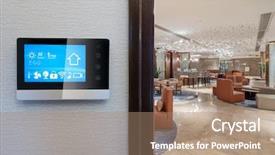  Presentation with restaurant system - Beautiful presentation theme featuring smart home in chinese restaurant backdrop and a  colored foreground