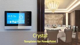  Presentation with restaurant system - Presentation theme consisting of smart home in chinese restaurant background and a  colored foreground