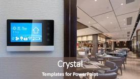  Presentation with chinese restaurant - Presentation design with smart home in chinese restaurant background and a tawny brown colored foreground