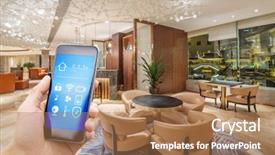 Presentation with smart home automation system - Cool new slide set with smart home in chinese restaurant backdrop and a coral colored foreground