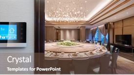  Presentation with chinese restaurant - Slide deck having smart home in chinese restaurant background and a tawny brown colored foreground