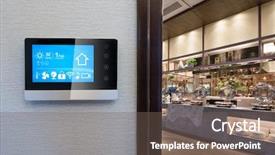  Presentation with restaurant system - Amazing presentation design having smart home in chinese restaurant backdrop and a  colored foreground