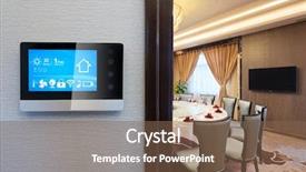 Presentation with restaurant system - Presentation theme consisting of smart home in chinese restaurant background and a  colored foreground