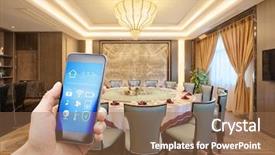  Presentation with restaurant system - Colorful presentation theme enhanced with smart home in chinese restaurant backdrop and a  colored foreground