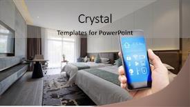  Presentation with smart home - Amazing presentation theme having smart home in hotel bed backdrop and a light gray colored foreground