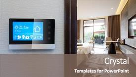  Presentation with smart home - Colorful presentation theme enhanced with smart home in hotel backdrop and a violet colored foreground