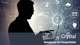  Presentation with iot - PPT layouts having smart home iot - internet of things concept background and a ocean colored foreground