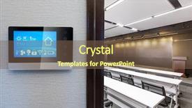  Presentation with smart home - Audience pleasing PPT theme consisting of smart home system on intelligence backdrop and a violet colored foreground