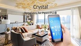  Presentation with smart home automation system - Slides enhanced with smart home system on mobile background and a soft green colored foreground