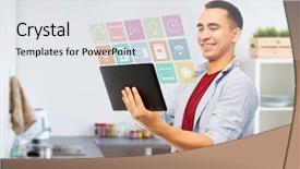  Presentation with 5g technology for smart grid - Slide deck consisting of smart home technology and people background and a white colored foreground