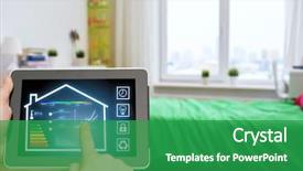  Presentation with 5g technology for smart grid - Amazing slide deck having smart home and technology concept backdrop and a ocean colored foreground